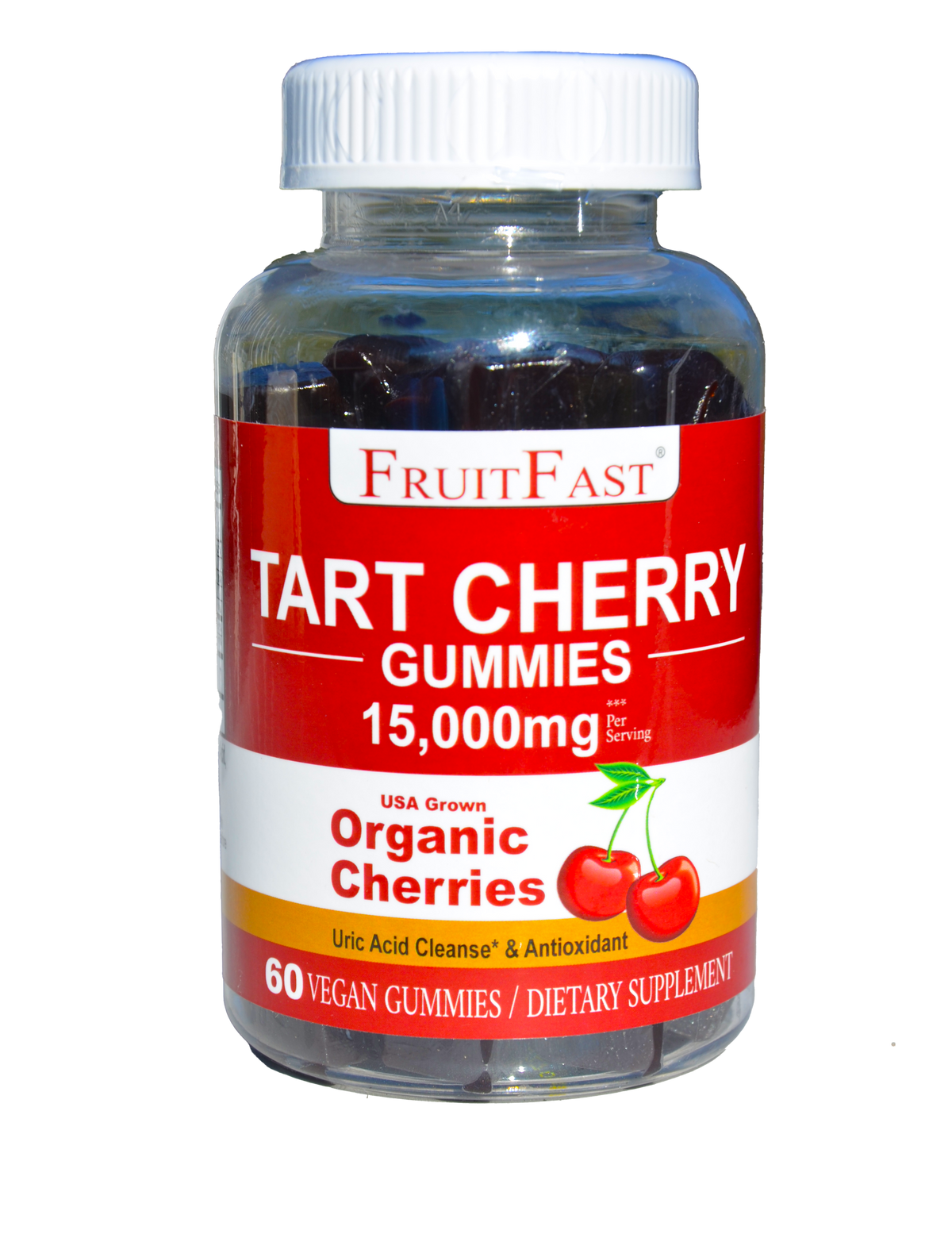 FruitFast Tart Cherry Gummies - Made with Organic Cherries